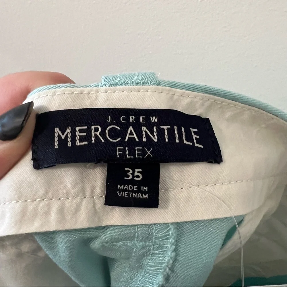 J. Crew Mercantile Light Blue Green Flat Front Flex Shorts